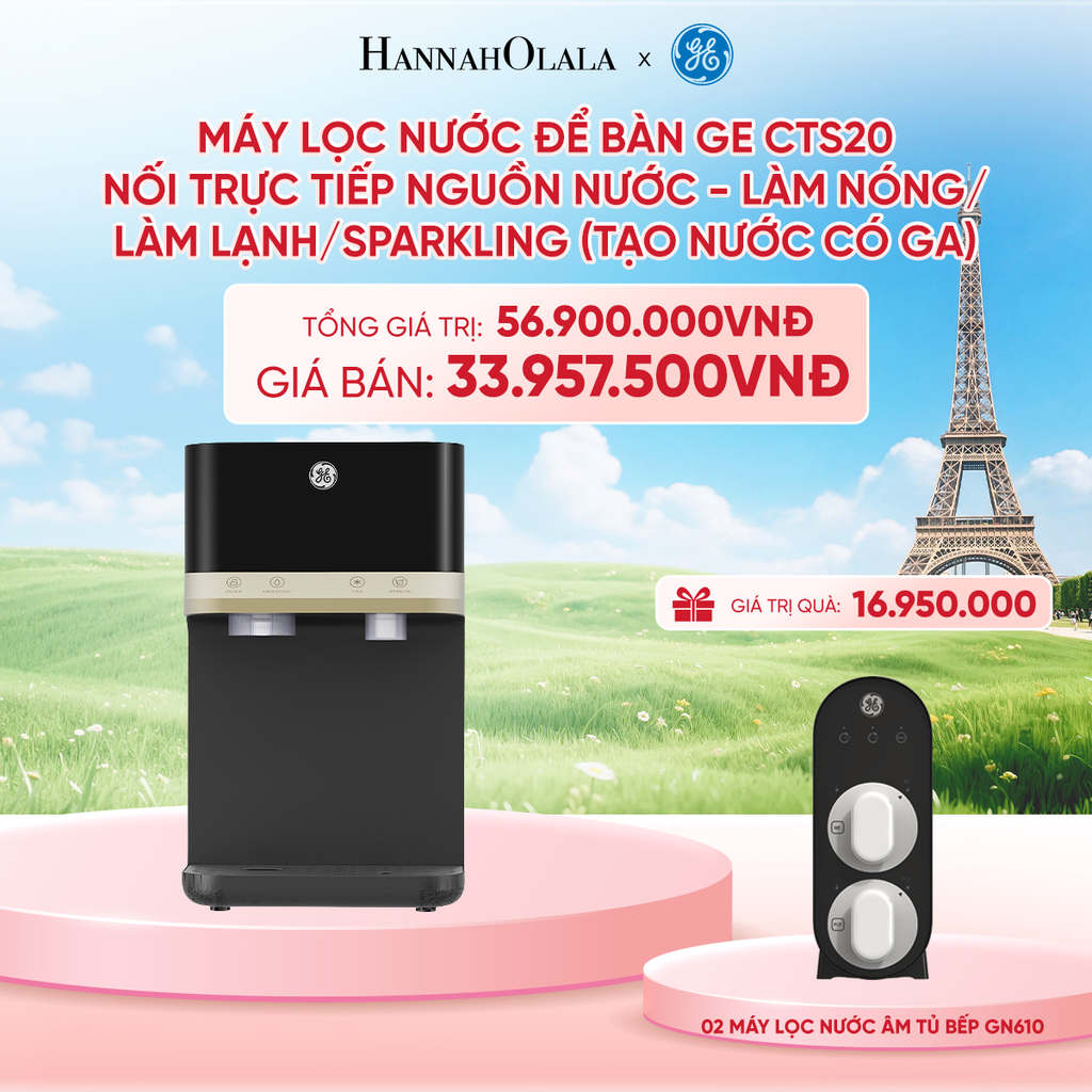  MÁY LỌC NƯỚC ĐỂ BÀN GE CTS20 NỐI TRỰC TIẾP NGUỒN NƯỚC - LÀM NÓNG/LÀM LẠNH/SPARKLING (TẠO NƯỚC CÓ GA) - DEAL 6 - B28 