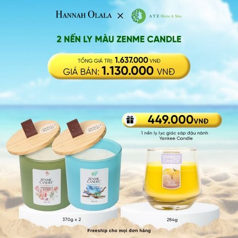  DEAL 7: MUA 2 NẾN LY MÀU ZENME CANDLE 370G 