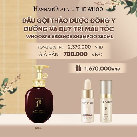  OFF - DẦU GỘI THẢO DƯỢC ĐÔNG Y DƯỠNG VÀ DUY TRÌ MÀU TÓC WHOOSPA ESSENCE SHAMPOO 350ML - A126 