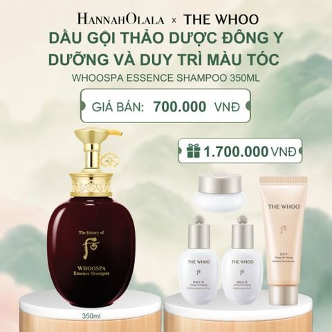  DẦU GỘI THẢO DƯỢC ĐÔNG Y DƯỠNG VÀ DUY TRÌ MÀU TÓC WHOOSPA ESSENCE SHAMPOO 350ML - A306 