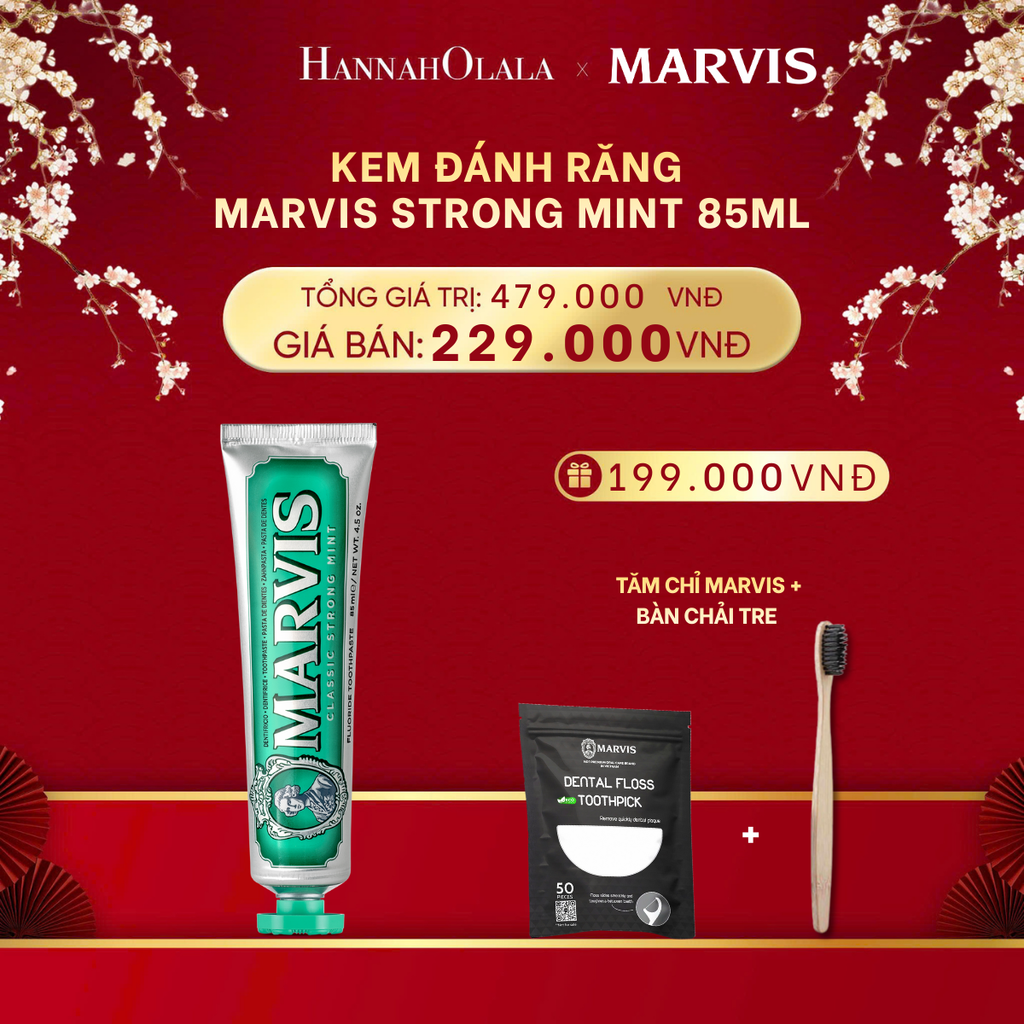  DEAL 3: KEM ĐÁNH RĂNG MARVIS TUÝP FULLSIZE 75/85ML TRẮNG RĂNG THƠM MIỆNG 