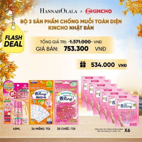  [FLASH DEAL] BỘ 3 SẢN PHẨM CHỐNG MUỖI TOÀN DIỆN KINCHO NHẬT BẢN - E1808 