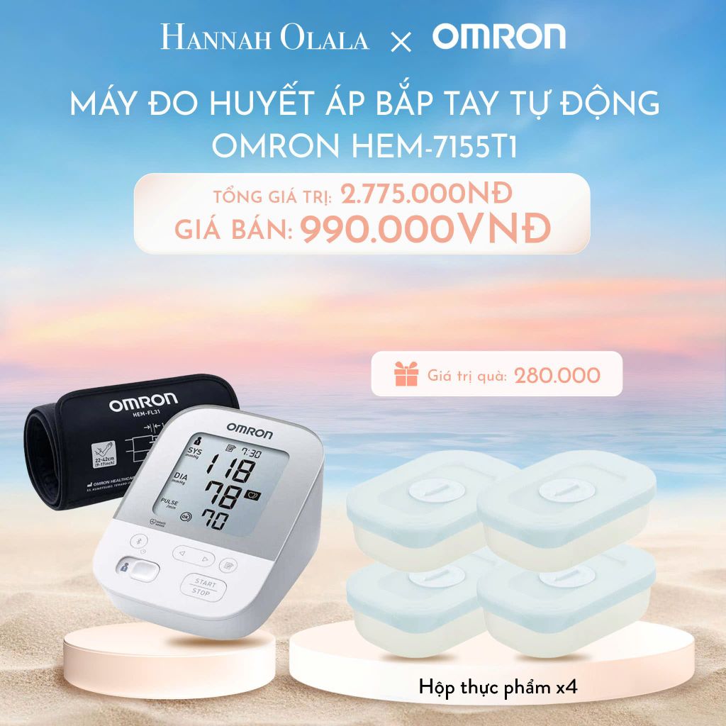  DEAL 3BK: MÁY ĐO HUYẾT ÁP BẮP TAY TỰ ĐỘNG OMRON HEM-7155T1 