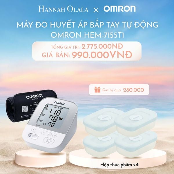  DEAL 3BK: MÁY ĐO HUYẾT ÁP BẮP TAY TỰ ĐỘNG OMRON HEM-7155T1 