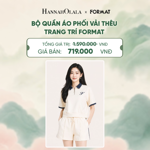  NỮ/BỘ QUẦN ÁO PHỐI VẢI THÊU TRANG TRÍ FORMAT - 10006281 - DEAL 13 - A972 