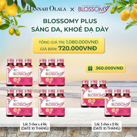  MUA 4 LỐC 3 TẶNG 2 LỐC 3 THỰC PHẨM BẢO VỆ SỨC KHỎE BLOSSOMY PLUS - 1.000 MG COLLAGEN THỦY PHÂN (DATE 10 THÁNG) ( LỐC 3 CHAI X 6 LỐC) - A260 