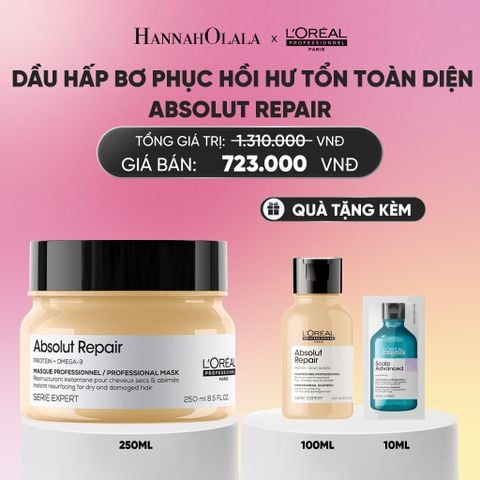  DẦU HẤP BƠ PHỤC HỒI HƯ TỔN TOÀN DIỆN L'ORÉAL PROFESSIONNEL ABSOLUT REPAIR 250ML_A1222 