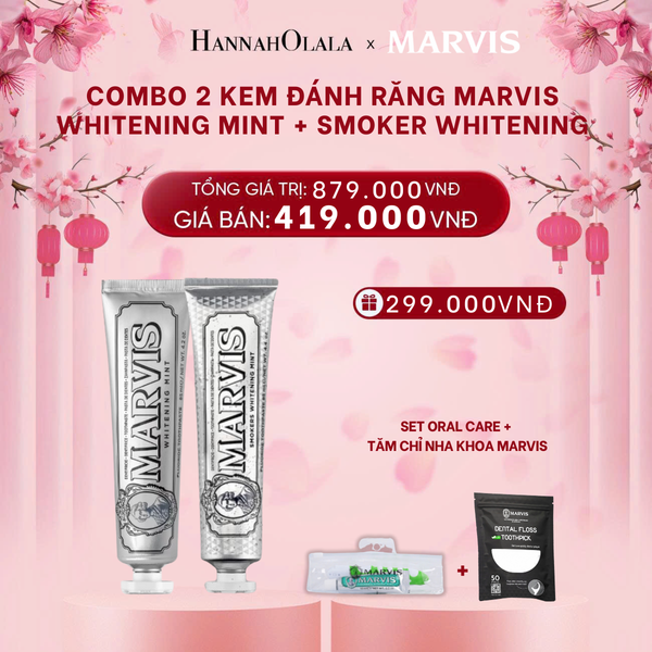 A151_DEAL 2: COMBO 2 KEM ĐÁNH RĂNG MARVIS 75ML/85ML - LÀM SẠCH RĂNG, GIỮ HƠI THỞ THƠM MÁT 