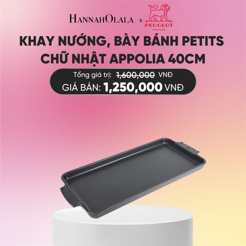  KHAY NƯỚNG, BÀY BÁNH PETITS CHỮ NHẬT APPOLIA 40CM 