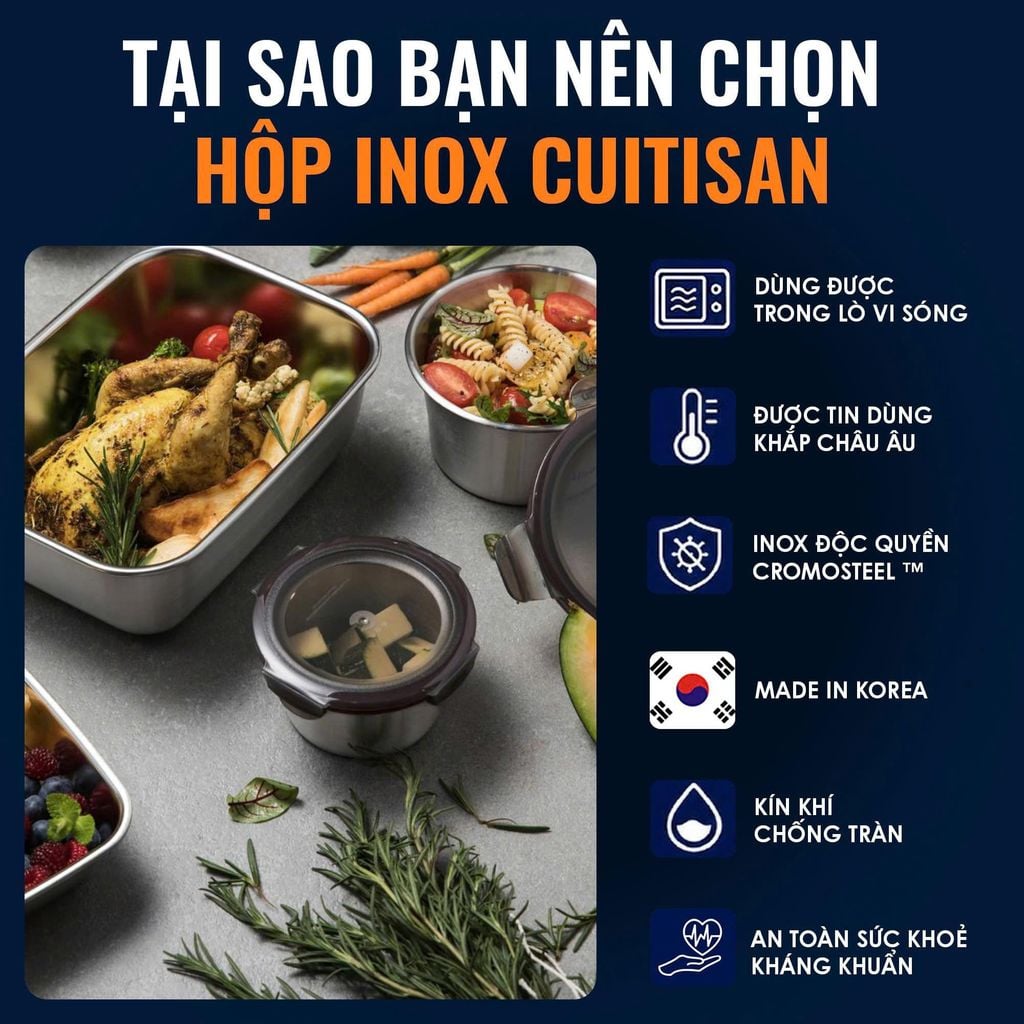  HỘP INOX 304 CAO CẤP CUITISAN - DEAL 6 - A1870 