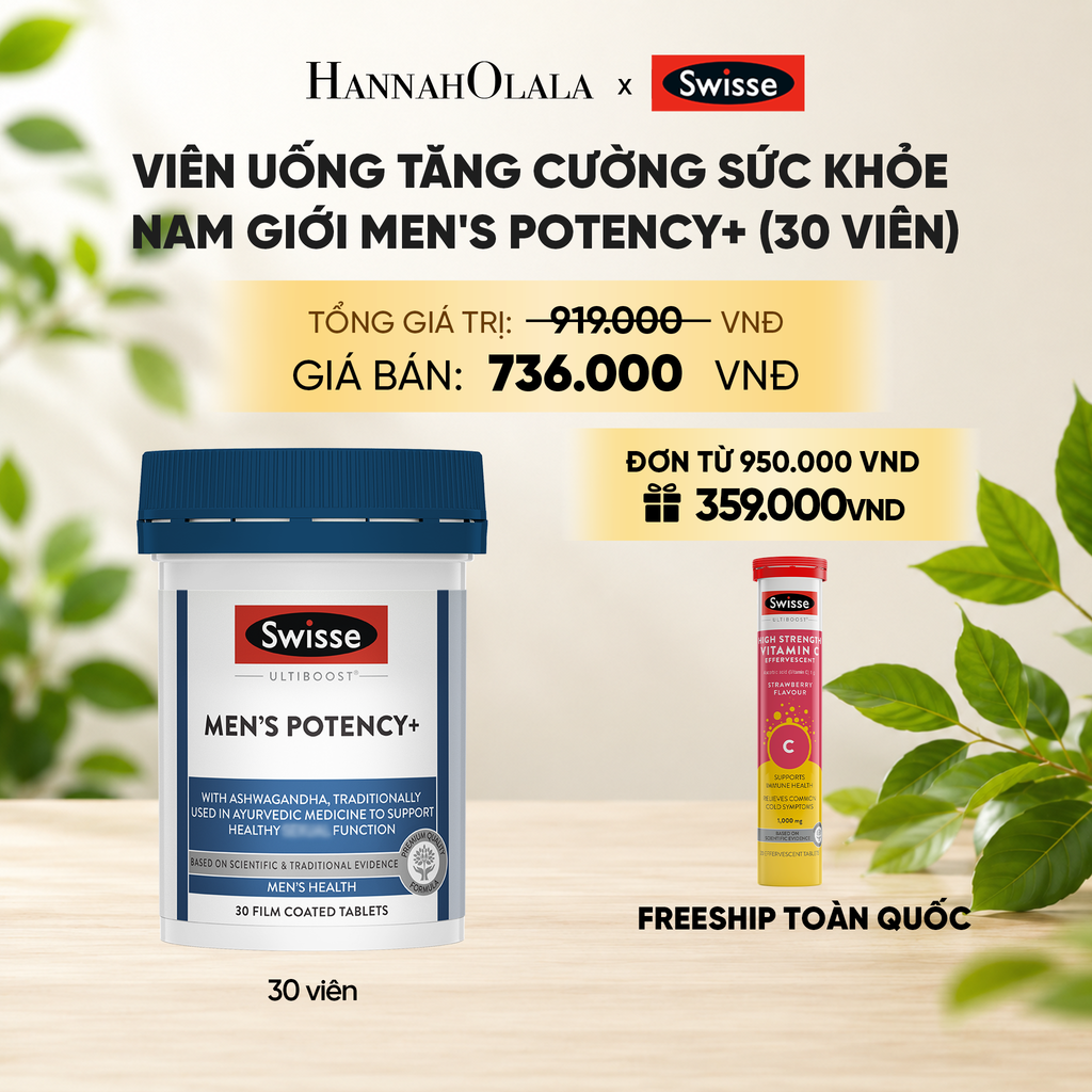  VIÊN UỐNG TĂNG CƯỜNG SỨC KHỎE NAM GIỚI SWISSE ULTIBOOST MEN'S POTENCY+ (30 VIÊN) _ DEAL 12 