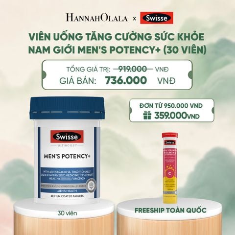  VIÊN UỐNG TĂNG CƯỜNG SỨC KHỎE NAM GIỚI SWISSE ULTIBOOST MEN'S POTENCY+ (30 VIÊN) - A1077 