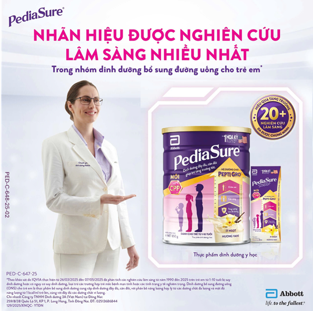  1 THÙNG PEDIASURE PHA SẴN HƯƠNG VANI 110ML (DÙNG CHO BÉ 1-10 TUỔI) - E235 