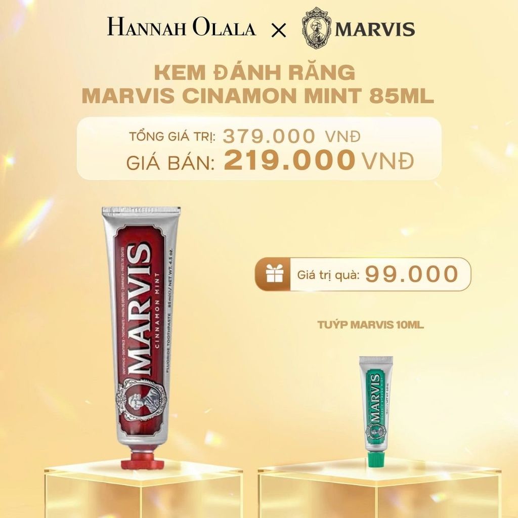  C225_DEAL 3: KEM ĐÁNH RĂNG MARVIS TUÝP FULLSIZE 75/85ML TRẮNG RĂNG THƠM MIỆNG 