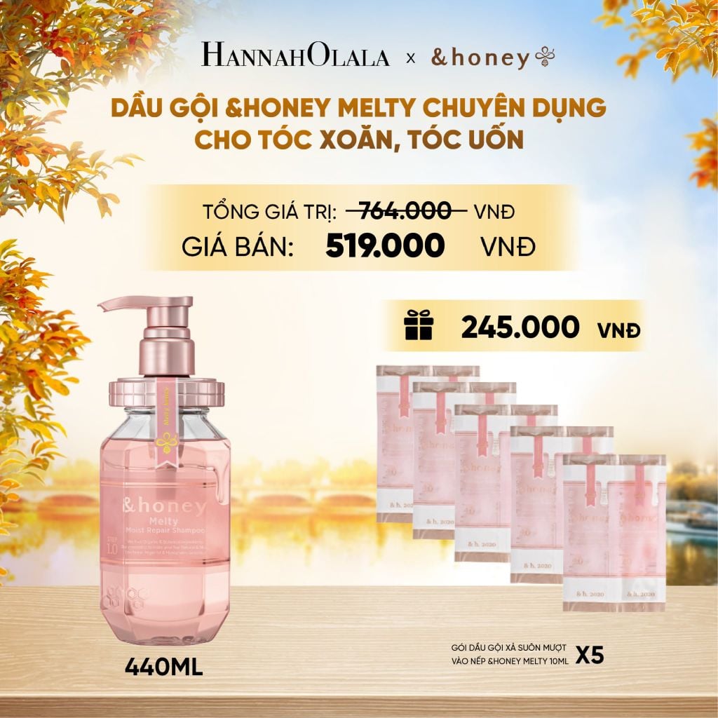  DẦU GỘI &HONEY MELTY CHUYÊN DỤNG CHO TÓC XOĂN, TÓC UỐN - E1791 