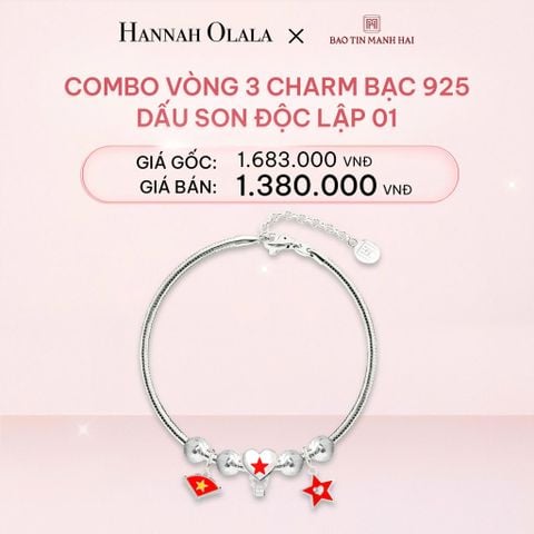  E323_DEAL 4: COMBO LẮC TAY BẠC 925 MÃ CB 3 CHARM MIX BI 01 BST A80 DẤU SON ĐỘC LẬP BẢO TÍN MẠNH HẢI 