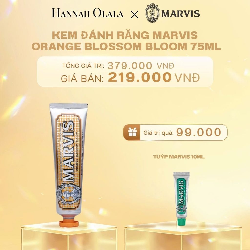  C225_DEAL 3: KEM ĐÁNH RĂNG MARVIS TUÝP FULLSIZE 75/85ML TRẮNG RĂNG THƠM MIỆNG 