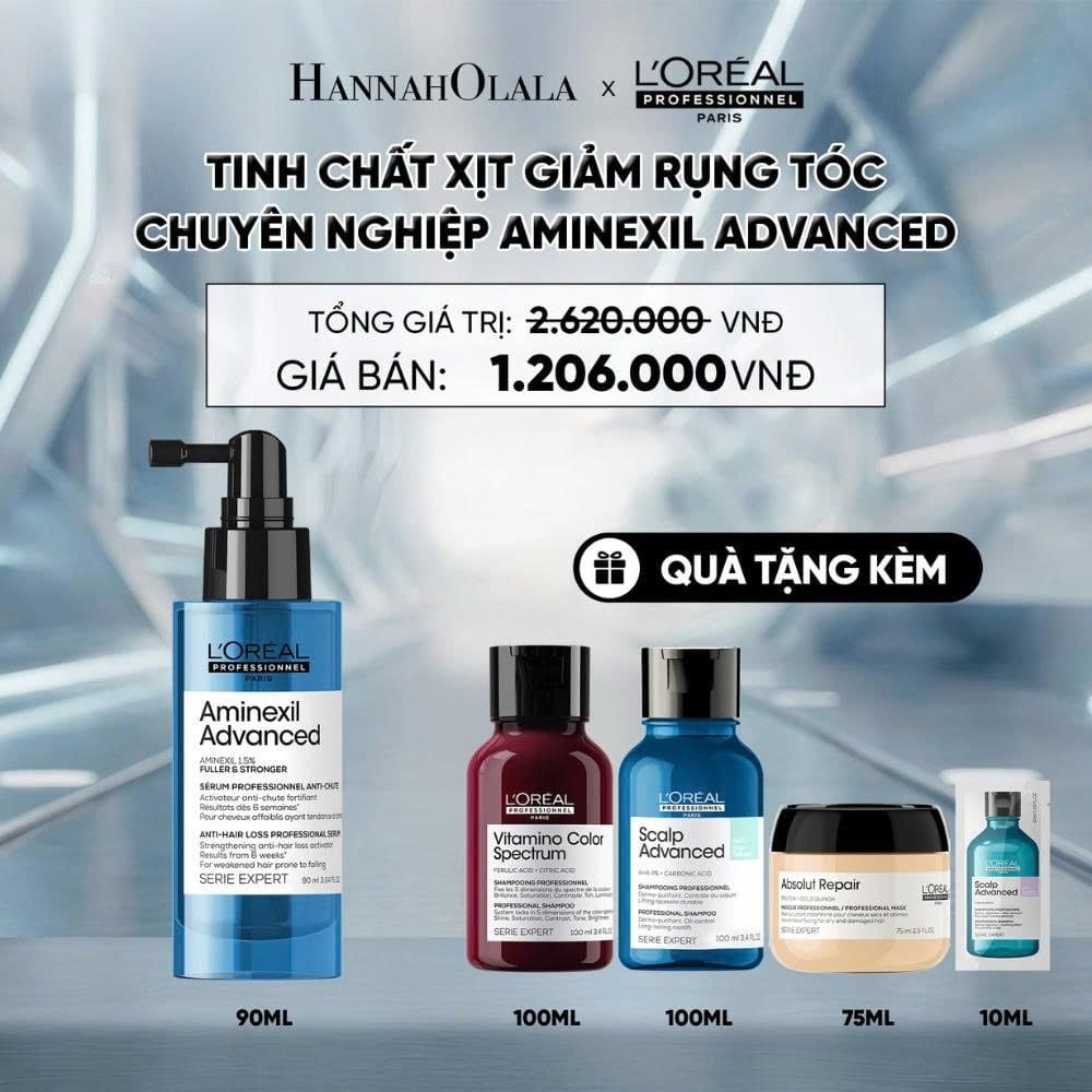  [SẢN PHẨM MỚI] TINH CHẤT XỊT GIẢM RỤNG TÓC CHUYÊN NGHIỆP L'ORÉAL PROFESSIONNEL AMINEXIL ADVANCED 90ML - D13 
