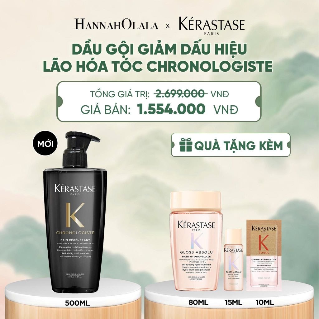 [LẦN ĐẦU RA MẮT] DẦU GỘI KÉRASTASE CHRONOLOGISTE GIẢM DẤU HIỆU LÃO HÓA TÓC - BAIN RÉGÉNÉRANT 500ML - A398 