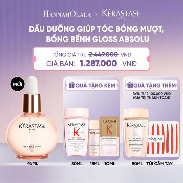  DẦU DƯỠNG NƯỚC HOA GIÚP TÓC BÓNG MƯỢT BỒNG BỀNH KÉRASTASE ABSOLU GLAZE DROP 45ML - H031 