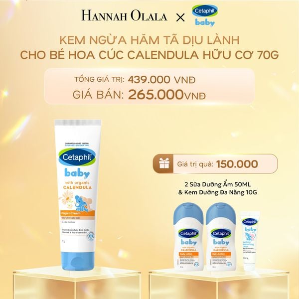  DEAL 20: KEM CHỐNG HĂM TÃ DỊU LÀNH CETAPHIL BABY DIAPER CREAM CALENDULA 70G 