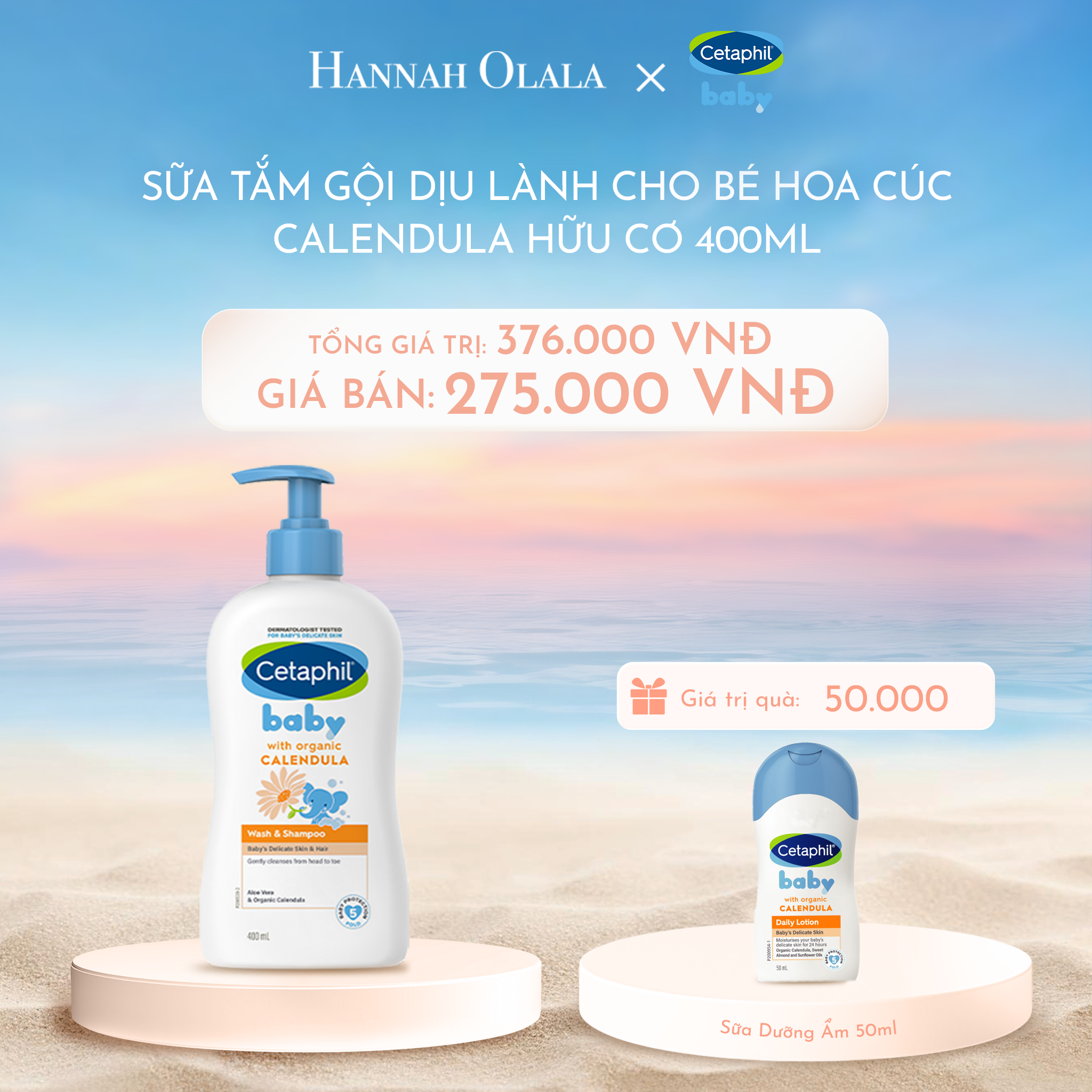  DEAL 14: SỮA TẮM DƯỠNG ẨM DỊU LÀNH CHO BÉ VỚI CALENDULA HOA CÚC HỮU CƠ CETAPHIL BABY W&SHAMPOO CALENDULA 400ML 