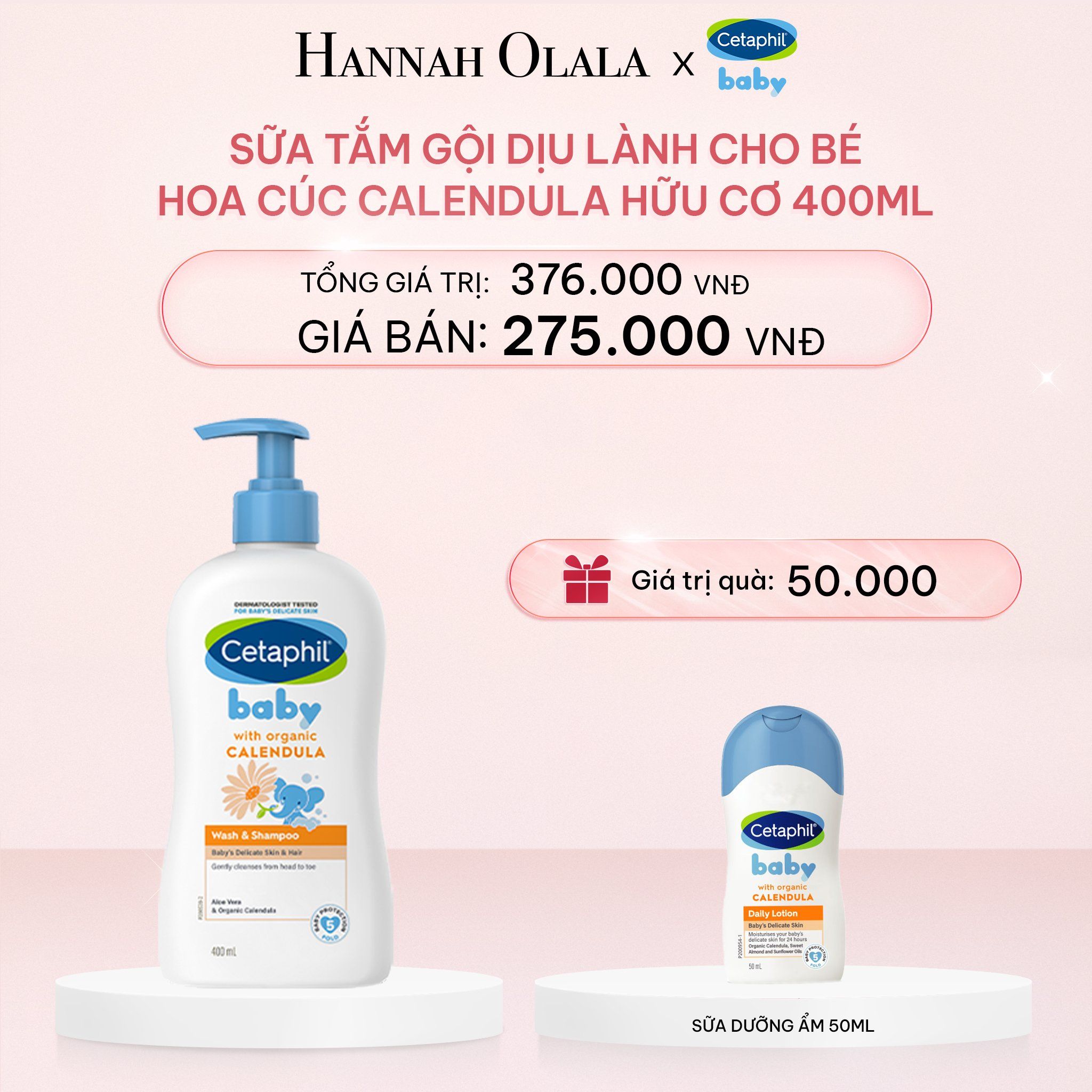  E438_DEAL 14: SỮA TẮM DƯỠNG ẨM DỊU LÀNH CHO BÉ VỚI CALENDULA HOA CÚC HỮU CƠ CETAPHIL BABY W&SHAMPOO CALENDULA 400ML 