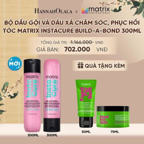  BỘ DẦU GỘI VÀ DẦU XẢ CHĂM SÓC, PHỤC HỒI TÓC MATRIX INSTACURE BUILD-A-BOND 300ML 