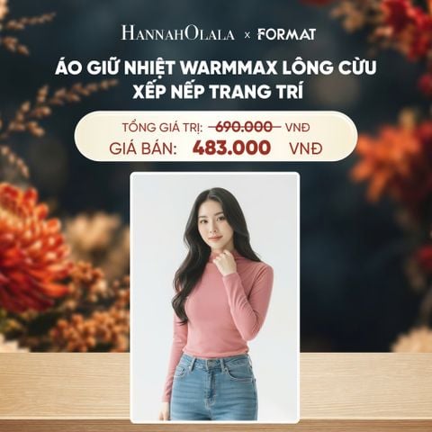  NỮ/ÁO GIỮ NHIỆT WARMMAX LÔNG CỪU XẾP NẾP TRANG TRÍ FORMAT - 10004258 - DEAL 5 - A893 