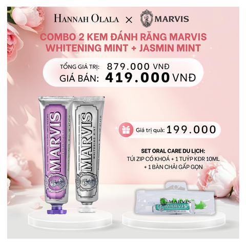  E660: DEAL 2: COMBO 2 KEM ĐÁNH RĂNG MARVIS 75ML/85ML - LÀM SẠCH RĂNG, GIỮ HƠI THỞ THƠM MÁT 