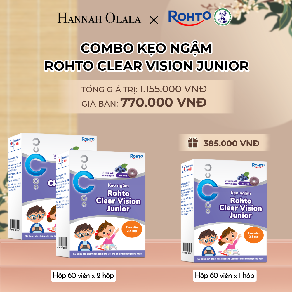  MUA 02 TẶNG 01 HỘP KẸO NGẬM ROHTO CLEAR VISION JUNIOR 