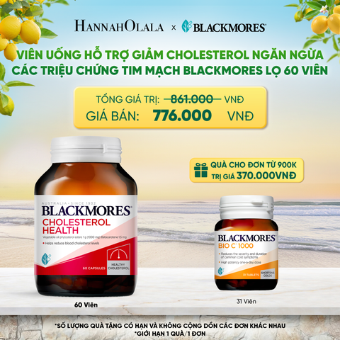  VIÊN UỐNG HỖ TRỢ GIẢM CHOLESTEROL NGĂN NGỪA CÁC TRIỆU CHỨNG TIM MẠCH BLACKMORES CHOLESTEROL HEALTH LỌ 60 VIÊN _ DEAL 7 