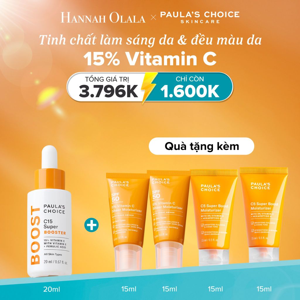  E9: DEAL 16: TINH CHẤT LÀM SÁNG DA, MỜ THÂM NÁM VÀ GIẢM NẾP NHĂN CHỨA 15% VITAMIN C C15 SUPER BOOSTER 20ML 