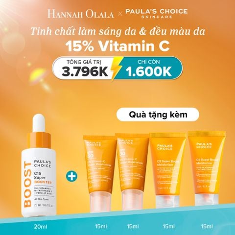  E9: DEAL 16: TINH CHẤT LÀM SÁNG DA, MỜ THÂM NÁM VÀ GIẢM NẾP NHĂN CHỨA 15% VITAMIN C C15 SUPER BOOSTER 20ML 