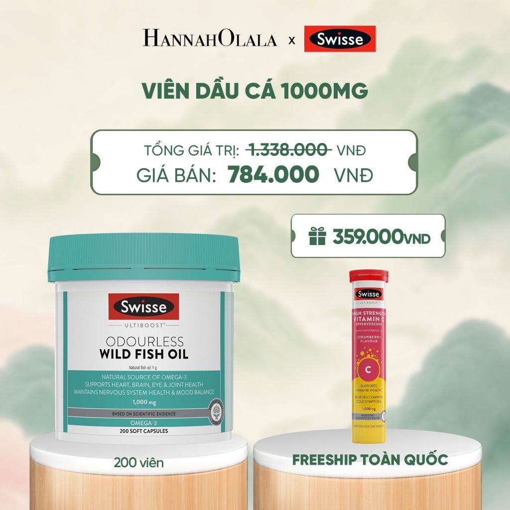  VIÊN DẦU CÁ SWISSE ULTIBOOST ODOURLESS WILD FISH OIL 1000MG (200 VIÊN) - A1081 