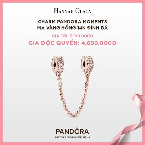  A33_DEAL 26: CHARM PANDORA MOMENTS MẠ VÀNG HỒNG 14K ĐÍNH ĐÁ 