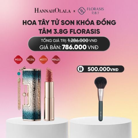  HOA TÂY TỬ SON KHÓA ĐỒNG TÂM 3.8G FLORASIS - BLOOMING ROUGE LOVE LOCK_A1555 