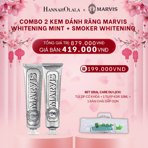  DEAL 2: COMBO 2 KEM ĐÁNH RĂNG MARVIS 75ML/85ML - LÀM SẠCH RĂNG, GIỮ HƠI THỞ THƠM MÁT 