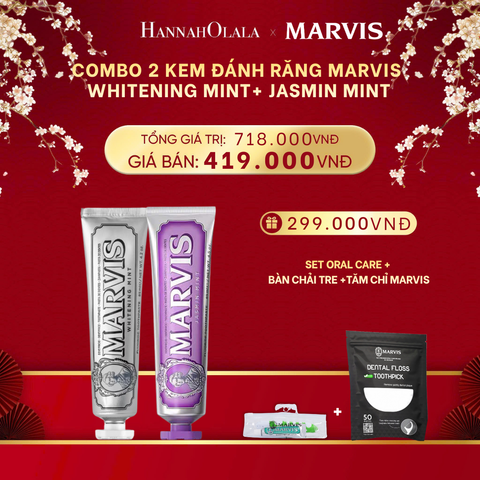  A1081_DEAL 2: COMBO 2 KEM ĐÁNH RĂNG MARVIS 75ML/85ML - LÀM SẠCH RĂNG, GIỮ HƠI THỞ THƠM MÁT 