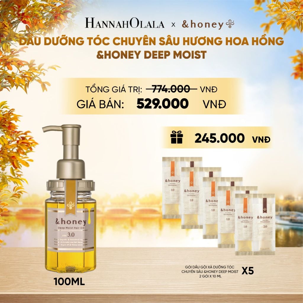  DẦU DƯỠNG TÓC CHUYÊN SÂU HƯƠNG HOA HỒNG DAMASK &HONEY DEEP MOIST - E1796 