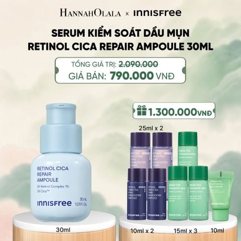  SERUM KIỂM SOÁT DẦU MỤN CHO DA LÁNG MỊN INNISFREE RETINOL CICA REPAIR AMPOULE 30ML - A1628 