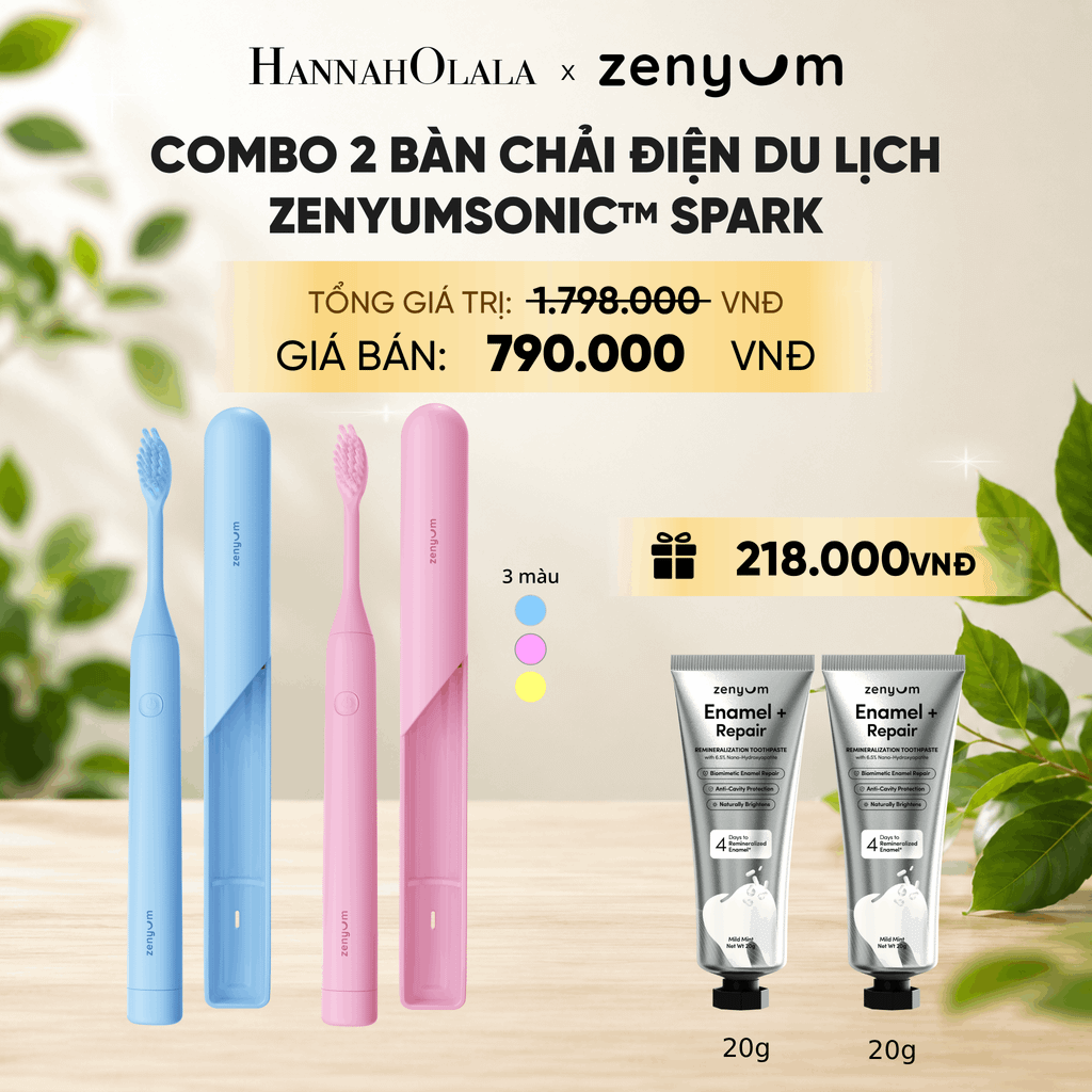  COMBO 2 BÀN CHẢI ĐIỆN ZENYUM SONIC SPARK 