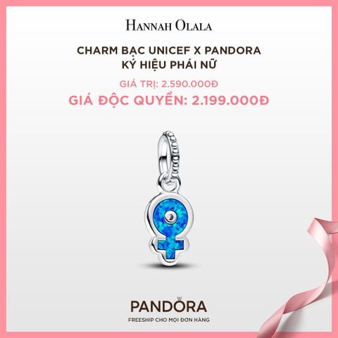  A39_DEAL 32: CHARM BẠC UNICEF X PANDORA KÝ HIỆU PHÁI NỮ 