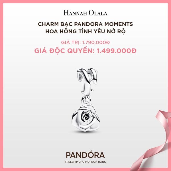  A101_DEAL 94: CHARM BẠC PANDORA MOMENTS HOA HỒNG TÌNH YÊU NỞ RỘ 