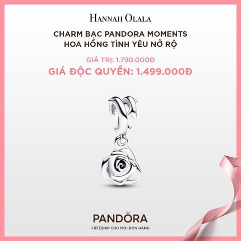  A101_DEAL 94: CHARM BẠC PANDORA MOMENTS HOA HỒNG TÌNH YÊU NỞ RỘ 
