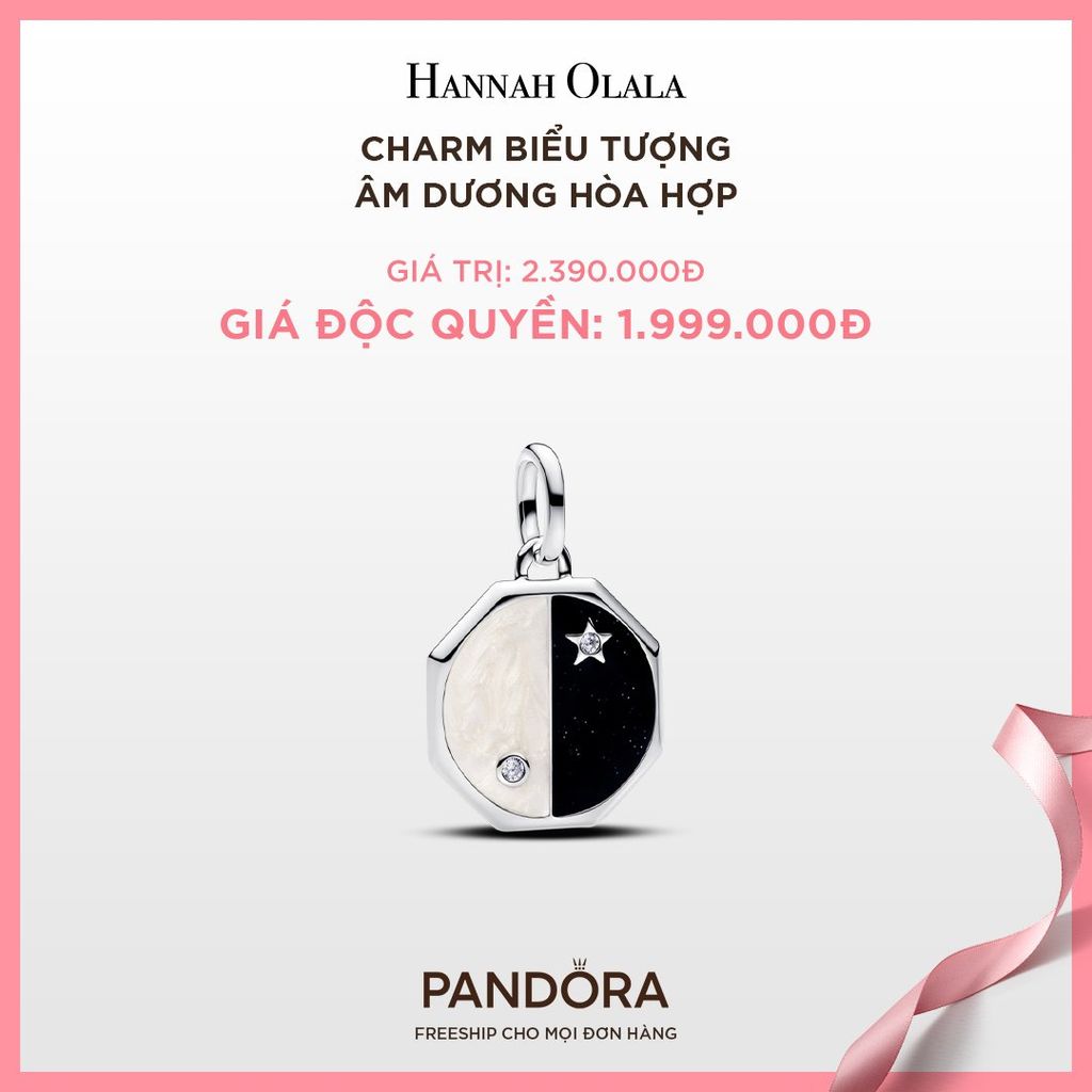  A112_DEAL 105: PANDORA CHARM BIỂU TƯỢNG ÂM DƯƠNG HÒA HỢP 