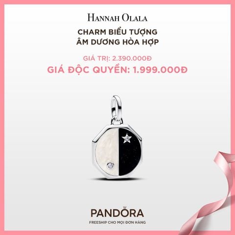  A112_DEAL 105: PANDORA CHARM BIỂU TƯỢNG ÂM DƯƠNG HÒA HỢP 