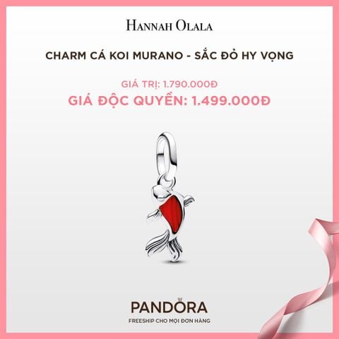  A115_DEAL 108: CHARM PANDORA CÁ KOI MURANO - SẮC ĐỎ HY VỌNG 