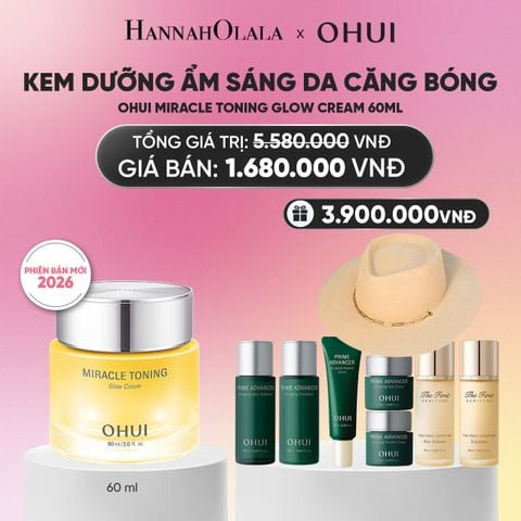  PHIÊN BẢN MỚI 2026 - KEM DƯỠNG ẨM SÁNG DA CĂNG BÓNG OHUI MIRACLE TONING GLOW CREAM 60ML_A850 