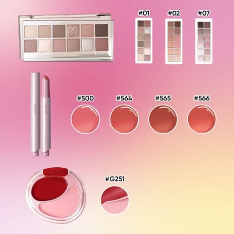  BẢNG MẮT 12 Ô + MÁ KEM 2 Ô + SON BÓNG BẤM_ A1391 